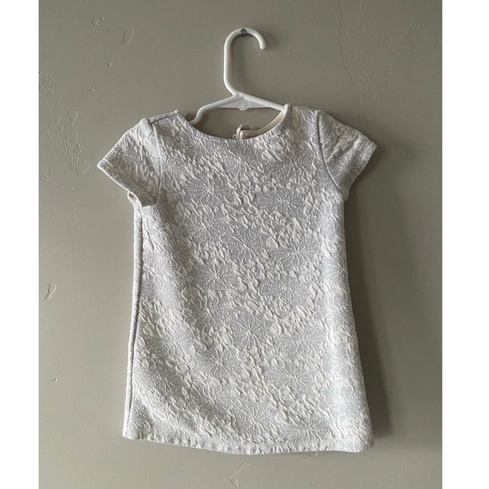 Old Navy Sparkly Gray Baby Girl Short Sleeved Textured Dress- Size 12-18m